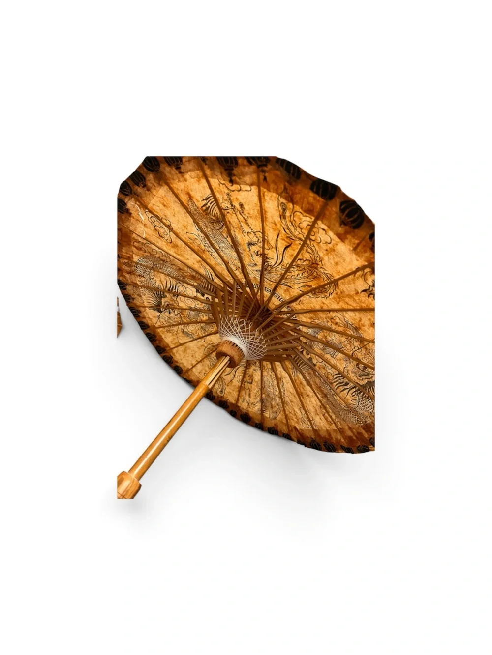 3 Set Vintage Japanese Umbrella Decorative Parasol HandCrafted Wood & Paper